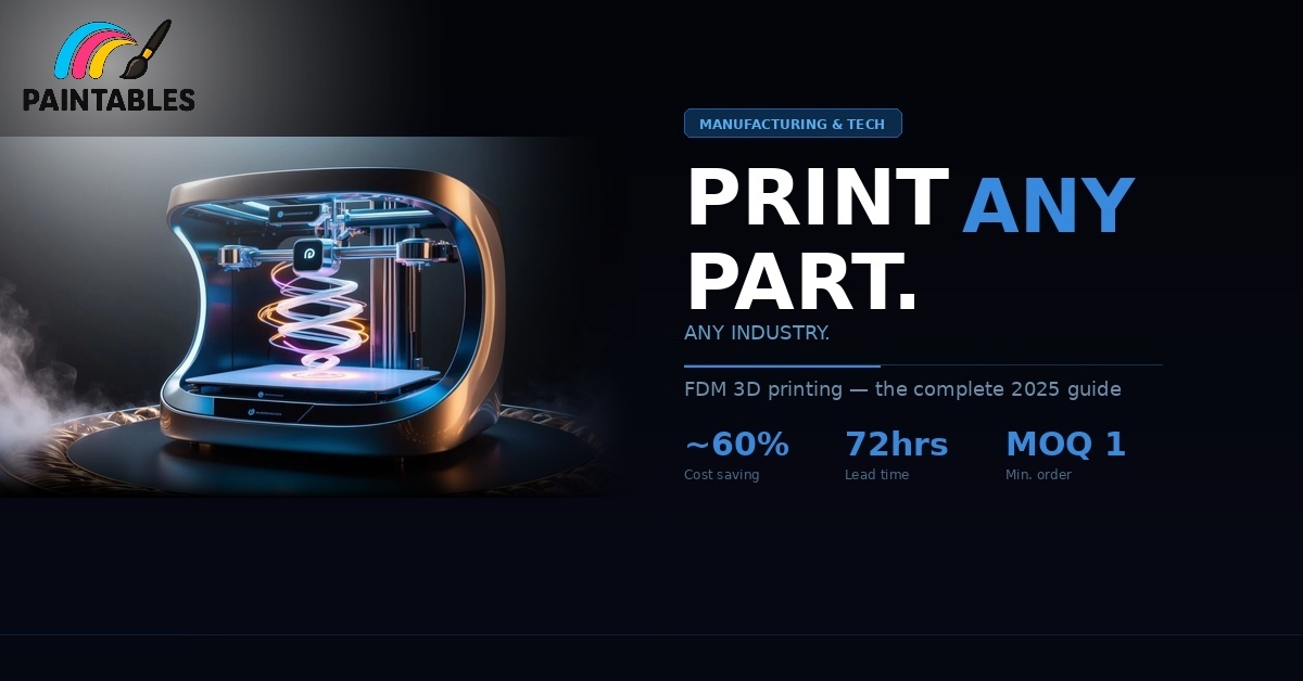 FDM 3D printing custom parts for every industry 2026